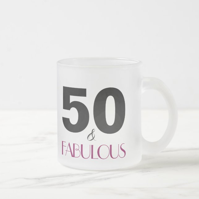 50 och Fabulous Rosa 50:e födelsedagsgiftet Mugg (Höger)