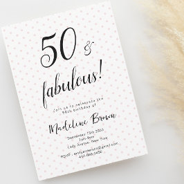 50 och Fabulous Rosa Black 50:e födelsedagen Inbjudningar