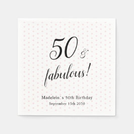 50 och Fabulous Rosa Black 50:e födelsedagen Pappersservett