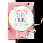 50 och Fabulous Rosa Black Glam 50:e födelsedagen Inbjudningar<br><div class="desc">Tittar en glam abstrakt leta efter den stora 50:e födelsedagsfesten? Något som kommer att tillföra firande mycket roligt? Du kan lägga till ett personligt budskap och även hennes namn!</div>