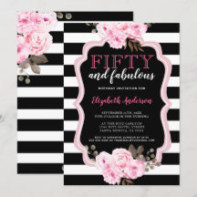 50 och Fabulous Rosa Blommigt Black Rand