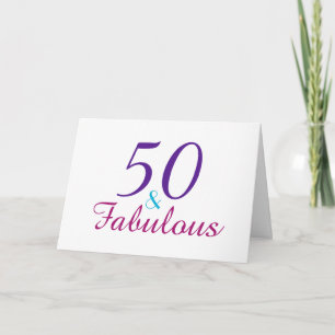 50 och Fabulous Rosa Blue Violet Personalize Kort