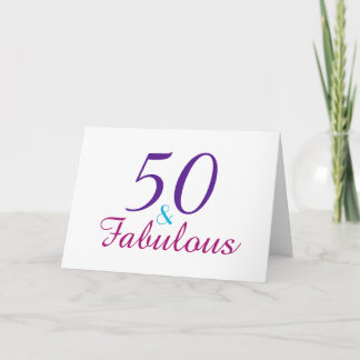 50 och Fabulous Rosa Blue Violet Personalize Kort
