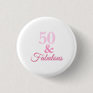 50 och Fabulous Rosa Button Knapp