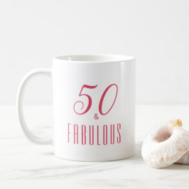 50 och Fabulous Rosa Elegant Heart Coffee Mugg