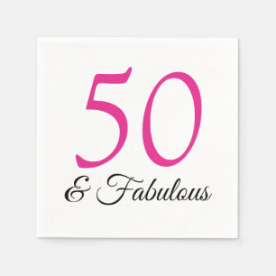 50 och Fabulous Rosa födelsedagskalkservetter Pappersservett