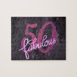 50 och Fabulous | Rosa och Lila Juel Tone Party Pussel