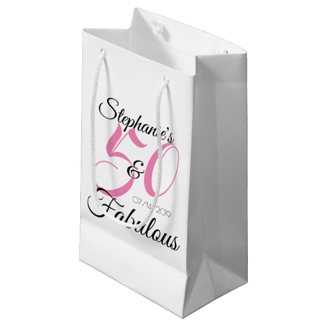50 och Fabulous Rosa Personlig Födelsedagsfest (Framsidan Vinklad)