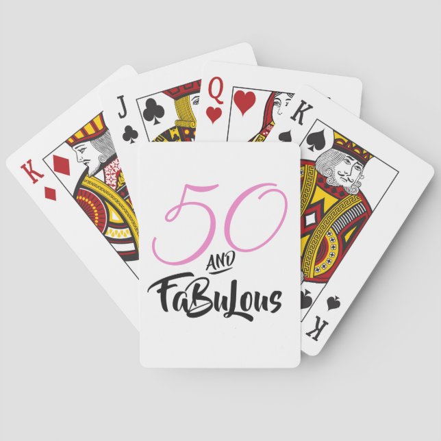 50 och Fabulous Rosa Personlig Födelsedagsfest Casinokort (Baksidan)