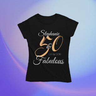 50 och Fabulous Rosa Personlig Födelsedagsfest T T Shirt