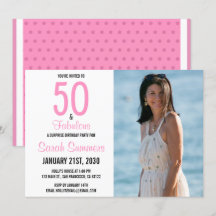 50 och Fabulous Rosa Photo 50:e födelsedagen