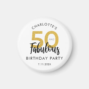 50 och Fabulous Script 50:e födelsedagskalkylen Magnet