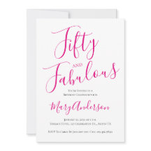 50 och Fabulous Script Rosa 50:e Födelsedagsfesten