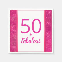50 och Fabulous Shock rosa Glam 50:e Födelsedagsfe