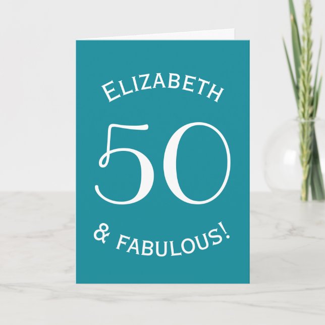 50 och Fabulous Simple Stil Anpassningsbar Färg A0 Kort (Framsida)