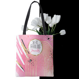 50 och Fabulous Snyggt Abstrakt Rosa Black Tygkasse