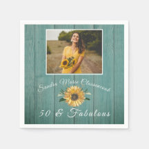50 och Fabulous | Solros Grönt Birthday