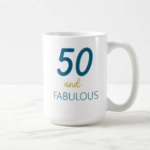 50 och Fabulous Teal och Guld Mugg