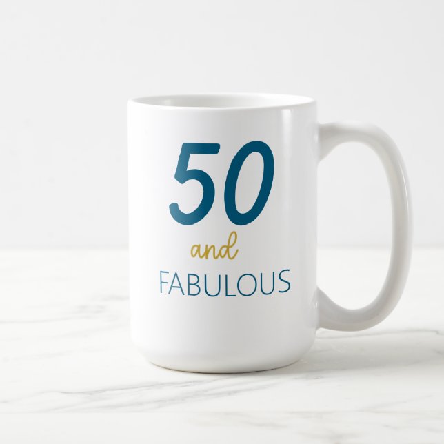 50 och Fabulous Teal och Guld Mugg (Höger)