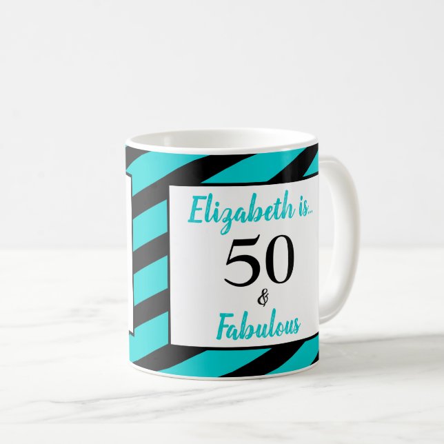 50 och Fabulous Turcos Black Rand Kaffemugg (Framsida höger)