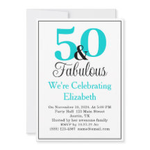 50 och Fabulous Turquise Blue on White