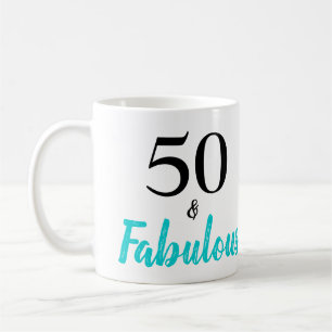 50 och Fabulous Turquise Födelsedagsfest Kaffemugg