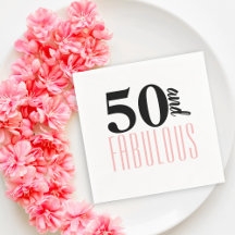 50 och Fabulous Typography 50 th Rosa Birthday