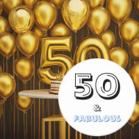 50 och Fabulous Typography Birthday