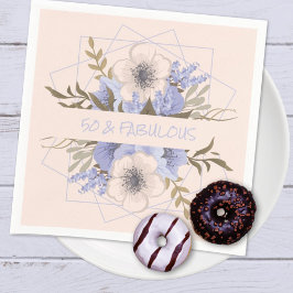 50 och Fabulous Violet Pastel Fem Petal Vild Ro Pappersservett