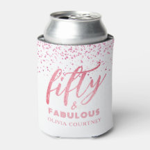 50 och Fabulous White and Rosa Glitter Birthday