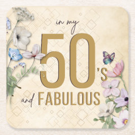 50 och Fabulous Wildblomma Underlägg Papper Kvadrat