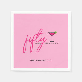 50 och Fabulous Women's 50:e Födelsedagsfesten Pappersservett