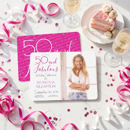 50 och fantastisk | 50-års elegant foto inbjudningar