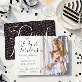 50 och fantastisk | 50-års elegant foto inbjudningar