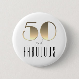 50 och fantastisk 50-års födelsedag Guld Knapp
