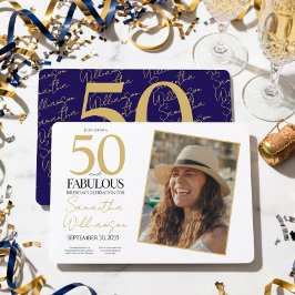 50 och fantastisk | 50-års födelsedagsfest med fot inbjudningar
