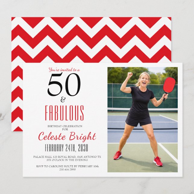 50 och fantastisk | 50-årsfest inbjudan (Fram/baksida)