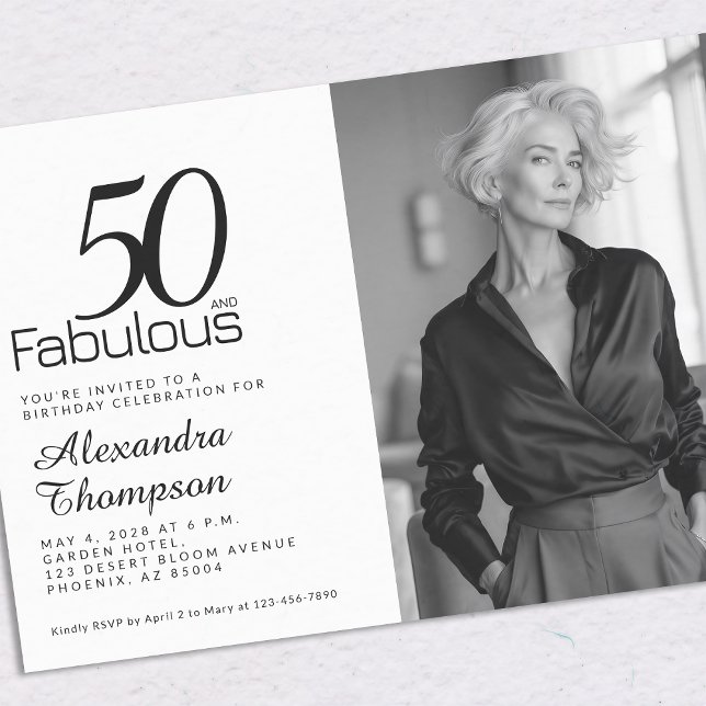 50 och fantastisk 50-årsfest inbjudan (Skapare uppladdad)