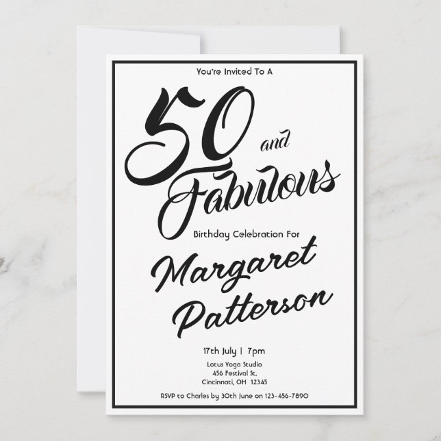 50 och fantastisk | 50-årsfest inbjudningar (Framsida)