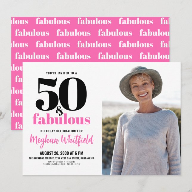 50 och fantastisk | 50-årsfest inbjudningar (Fram/baksida)