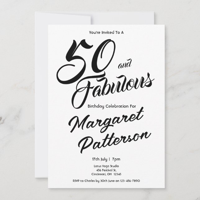 50 och fantastisk | 50-årsfest inbjudningar (Framsida)