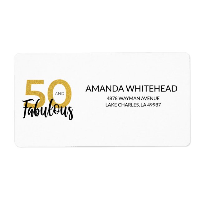50 och fantastisk 50-årsfest Returadress Fraktsedel (Framsidan)