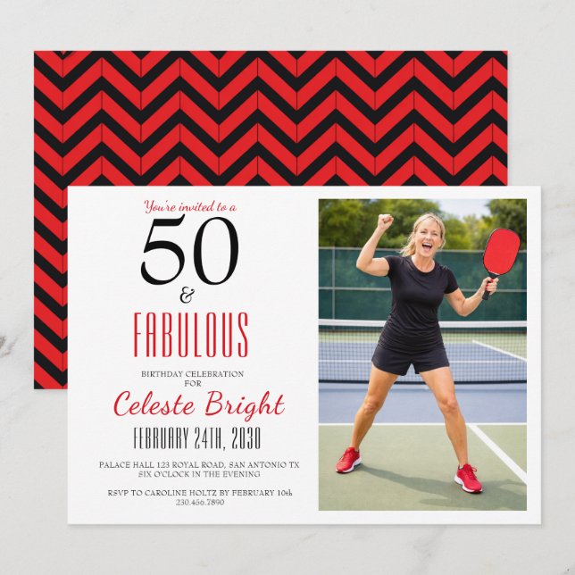 50 och fantastisk | 50-årsfirande inbjudan (Fram/baksida)