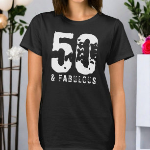 50 och fantastisk anpassningsbar födelsedag, svart t shirt