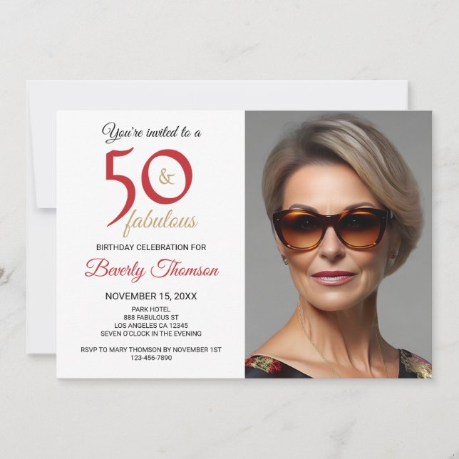 50 och fantastisk Anpassningsbar Inbjudningar (Framsida)