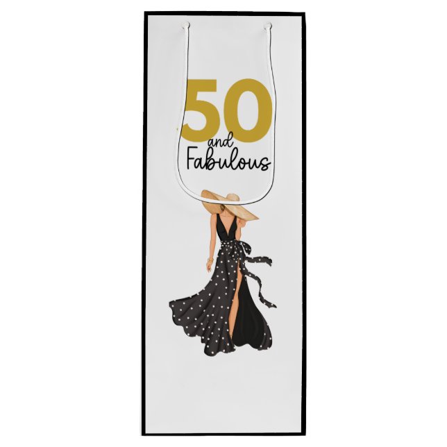 50 och fantastisk Black and Guld Gift Bag (Framsidan)