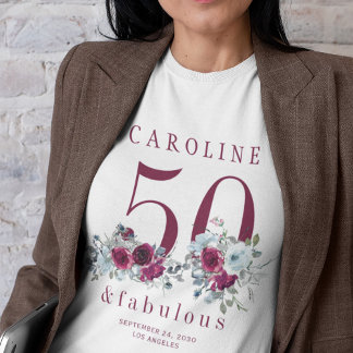 50 och fantastisk chic blommig 50-årsfest t shirt