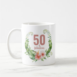 50 och fantastisk elegant för rosa-skript kaffemugg