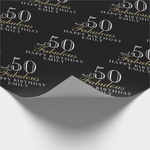 50 och fantastisk elegant svart 50-årsdag presentpapper