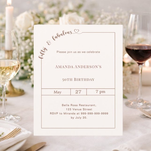 50 och fantastisk elfenbensfärgad födelsedagsinbju (Skapare uppladdad)